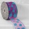 The Ribbon People Pink and Blue Polka Dots Wired Craft Ribbon 2.5" x 40 Yards
